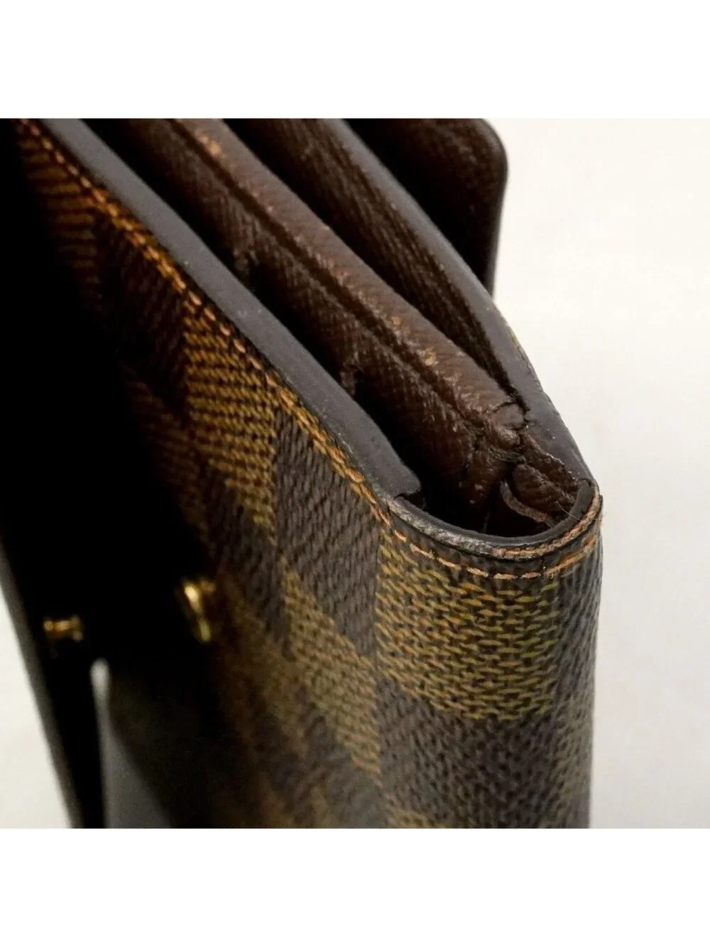 Louis Vuitton Trifold Wallet Damier Porte Monebier Carte Cles Ebene